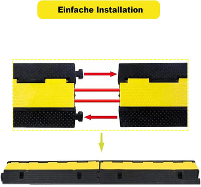 uyoyous 2-Kanal Boden Kabelbrücke, Kabelbrücke Überfahrschutz, Kabelkanal Brücke Rampe Protector aus