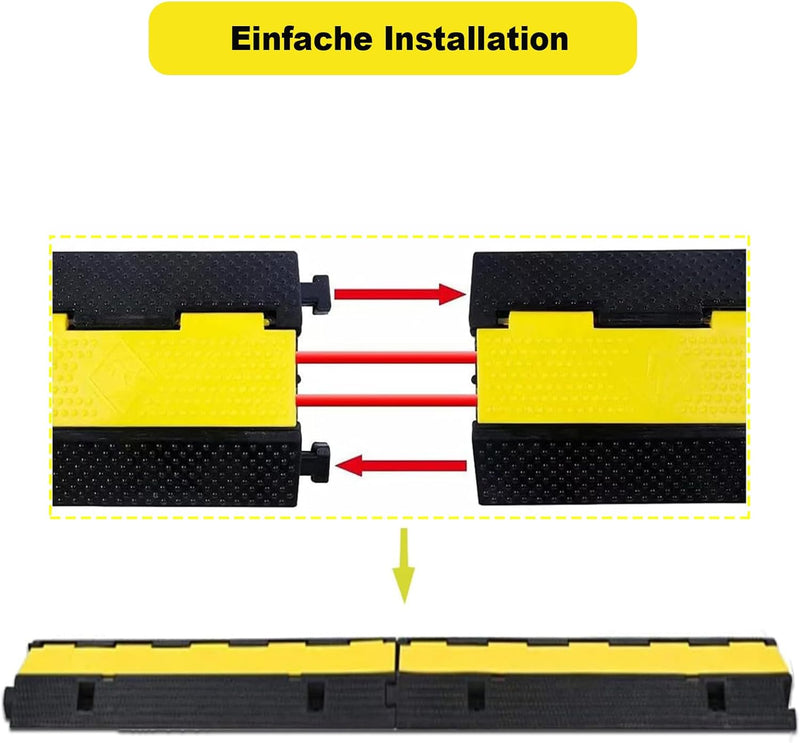 uyoyous 2-Kanal Boden Kabelbrücke, Kabelbrücke Überfahrschutz, Kabelkanal Brücke Rampe Protector aus