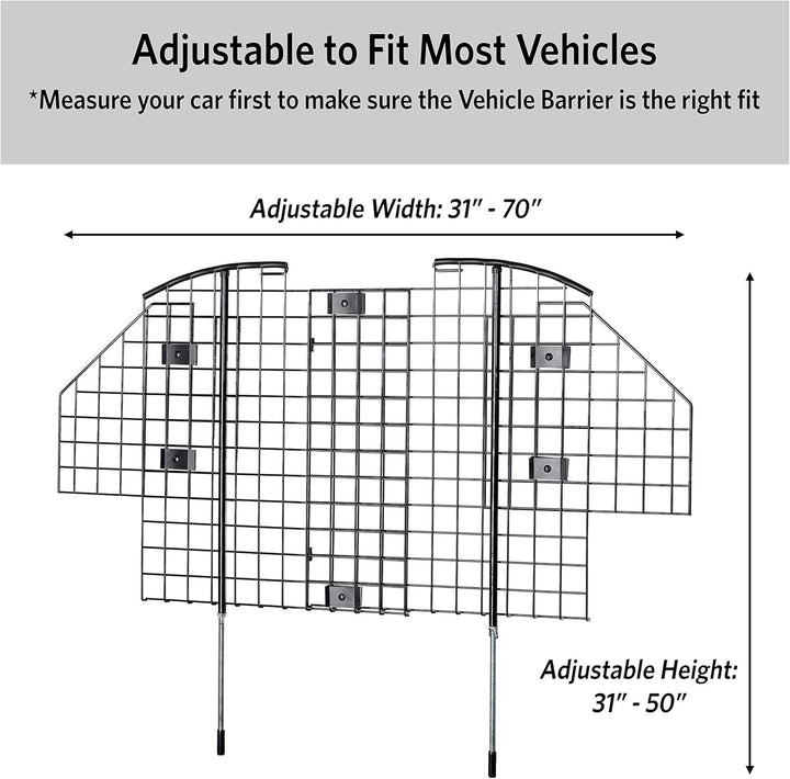 Midwest Homes for Pets Tierschutzgitter für SUVs, Drahtgeflecht. Schwarz, Modell 13 Mattschwarz Galv