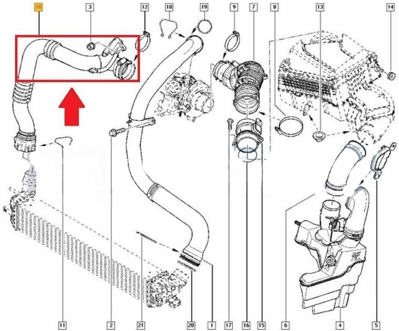 IM EINKLANG MIT Reparaturset R E N A U L T Laguna III 2.0 dCi Latitude 2.0 dCi Intercooler kompatibe