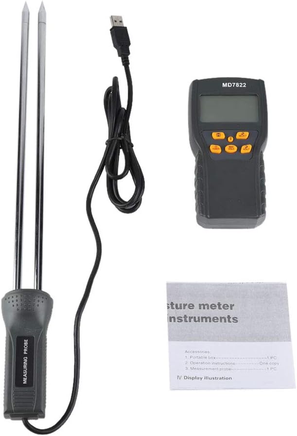 Multifunktionales Lebensmittel-Feuchtigkeitsmessgerät Abnehmbare Sonde 2% -30% Feuchtigkeit und -10~