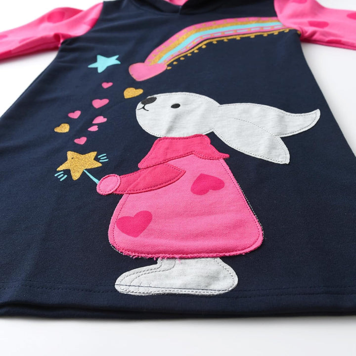 VIKITA Mädchen Kapuzenpullover Kleider Baumwolle Hoodie Herbst Winter Freizeit 2-8 Jahre 3-4 Jahre L