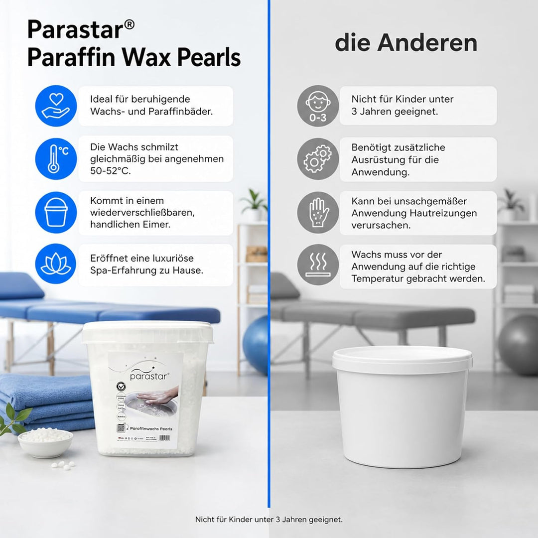 Paraffinwachs Perlen von ATC in verschiedenen Mengen und im handlichen Eimer - ideal für Wachsbäder