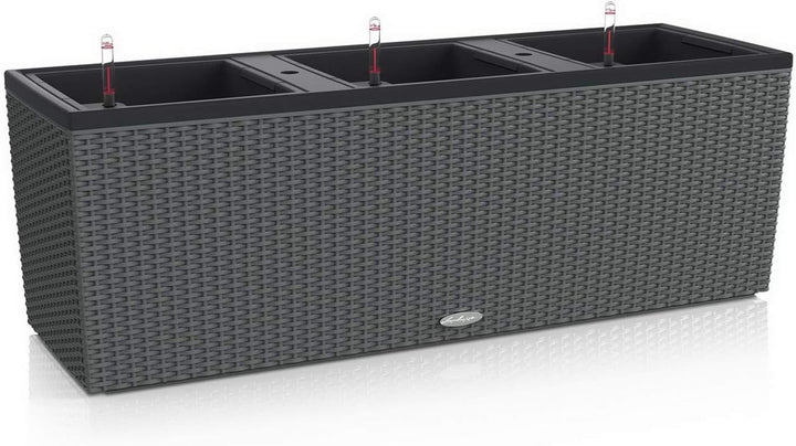 Lechuza Trio Cottage 30 Pflanzgefäss mit ERD-Bewässerungs-System, Granit, 100 x 32 x 34 cm & Cube Co