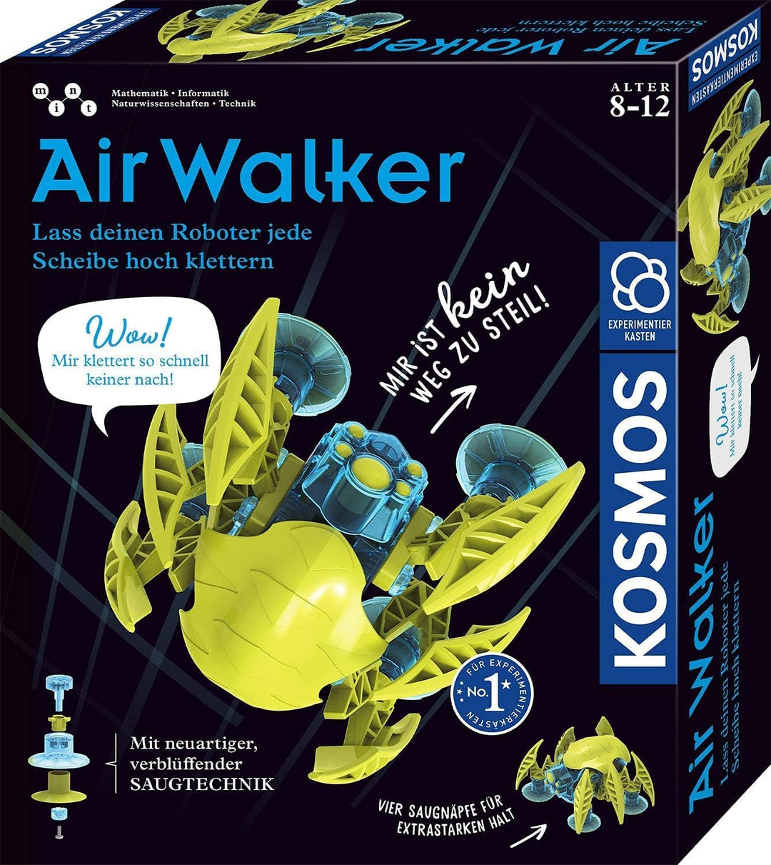 KOSMOS 620752 Air Walker, Klettert Glatte Oberflächen hoch, Bausatz für Roboter mit Spezial-Saugnäpf