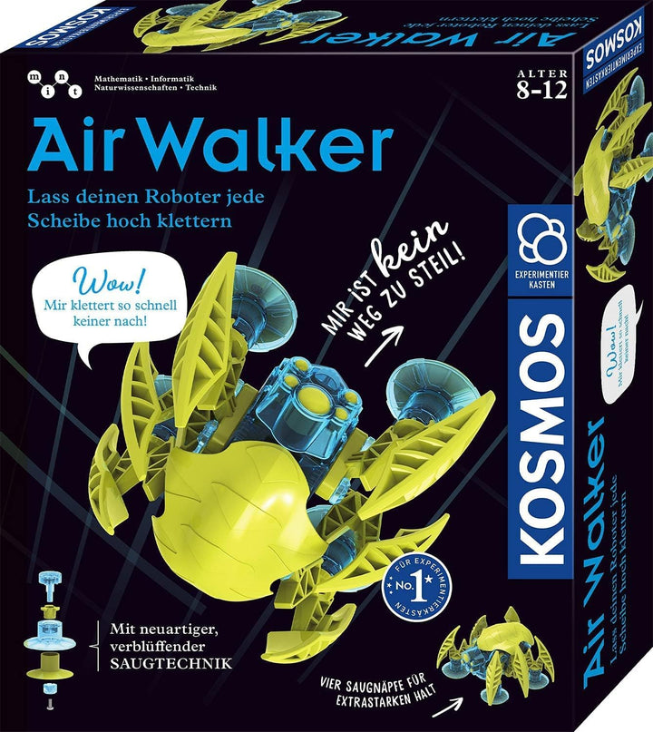 KOSMOS 620752 Air Walker, Klettert Glatte Oberflächen hoch, Bausatz für Roboter mit Spezial-Saugnäpf