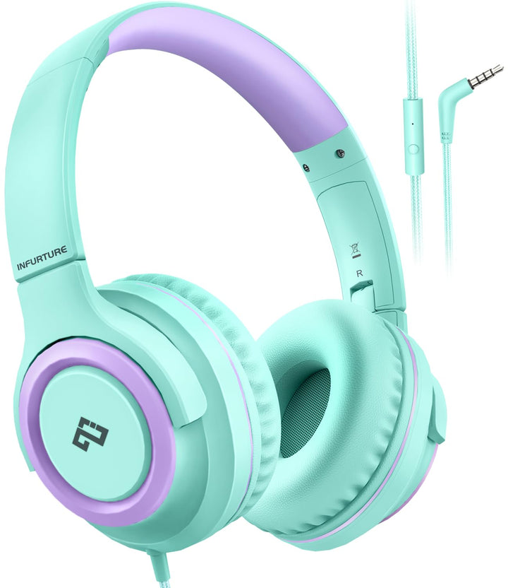 INFURTURE CH1 Kinder Kopfhörer, Kabel Kopfhörer für Kinder, Verstellbares Stirnband, Stereo Sound, F