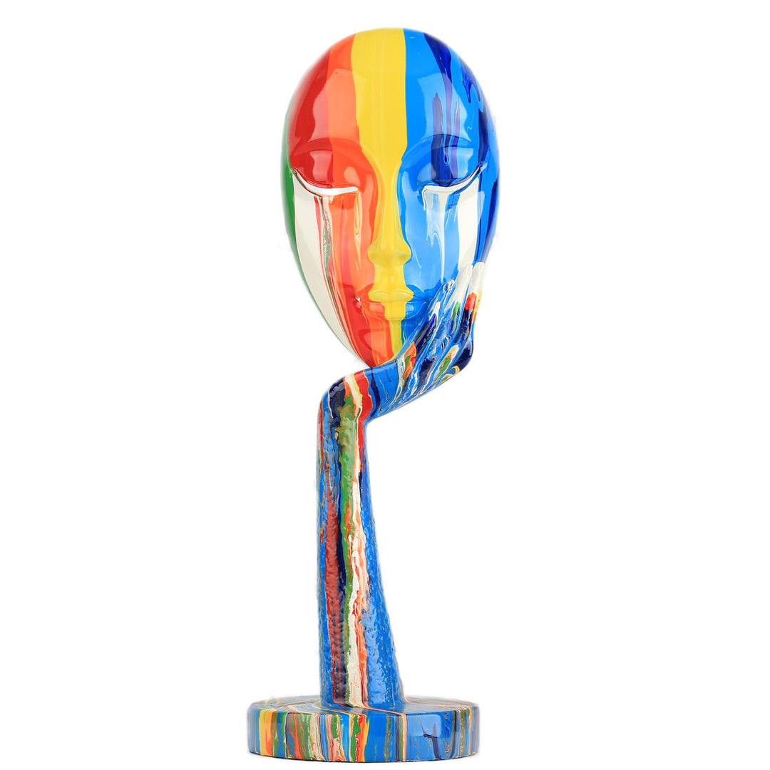 Bunte weibliche Gesichts-Kunst Statue Denker Dame Skulptur Abstrakte Figur Handwerk Dekoration Home