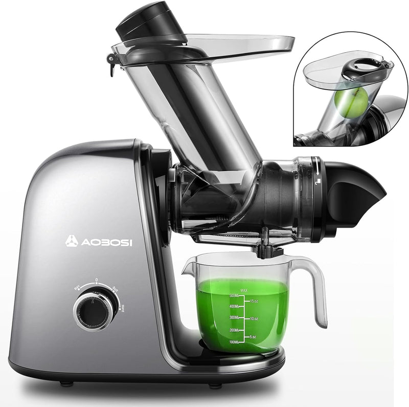 【Neues】Entsafter AOBOSI-Slow juicer mit 2 Geschwindigkeitsstufen-Entsafter gemüse und obst mit 8 stu