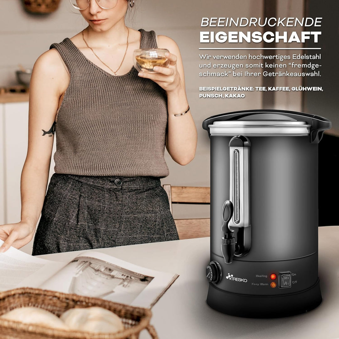 TRESKO® Glühweinkocher 30L / 2500W Einkochautomat aus Edelstahl Glühweinkessel Glühweinautomat Heiss