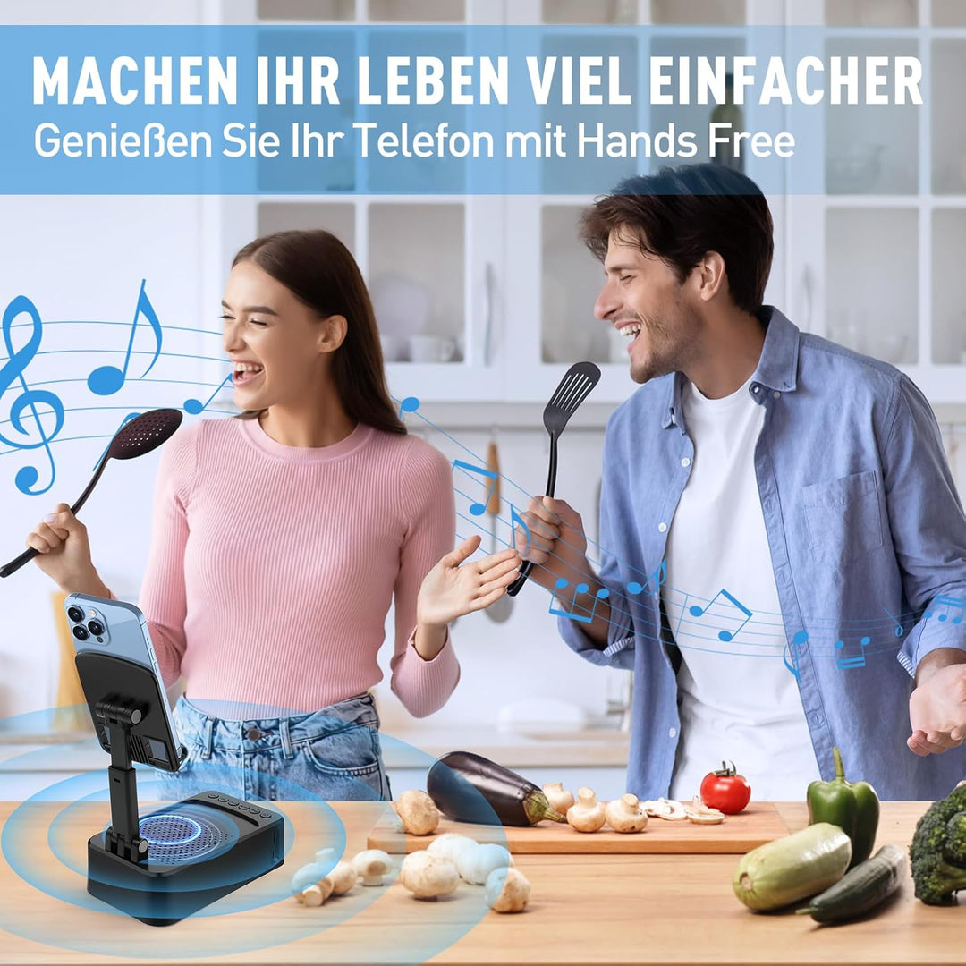 ZOOI Geschenke für Männer Weihnachten Geschenke für Papa, Bluetooth Lautsprecher mit Handyständer, G