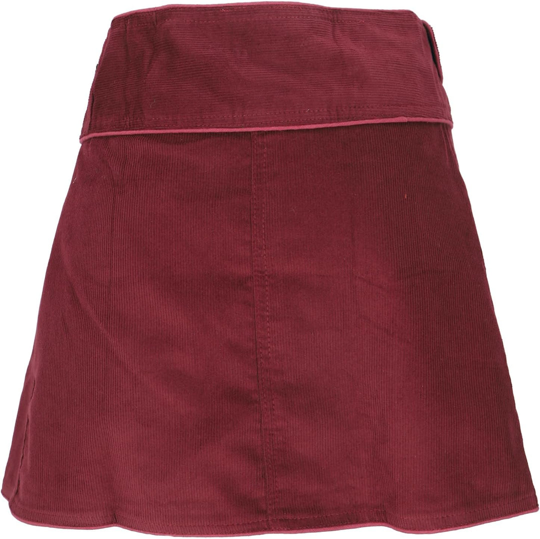 GURU SHOP Wickelrock, Cord Minirock, Damen, Baumwolle 38 Weinrot, 38 Weinrot