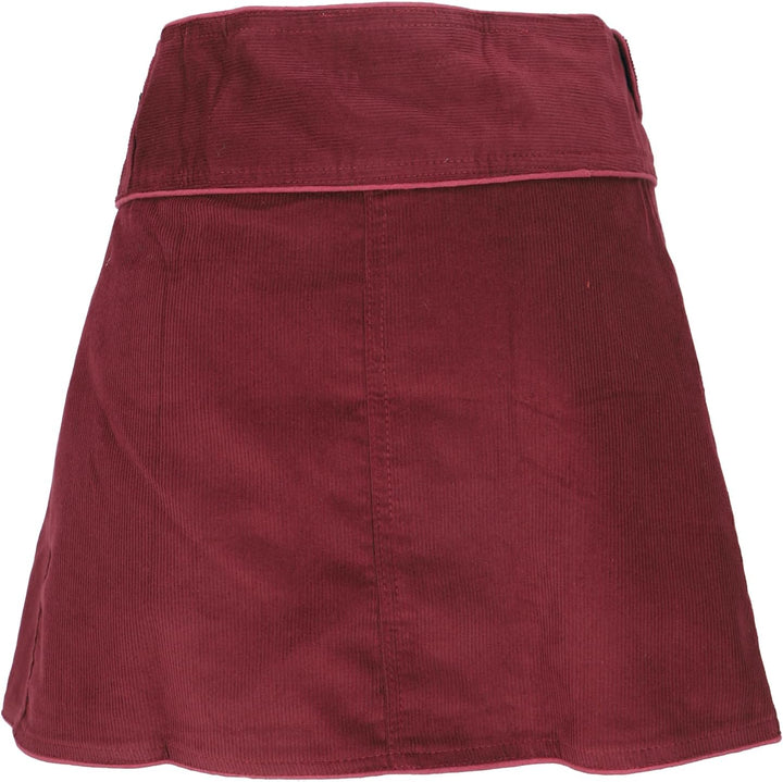 GURU SHOP Wickelrock, Cord Minirock, Damen, Baumwolle 38 Weinrot, 38 Weinrot
