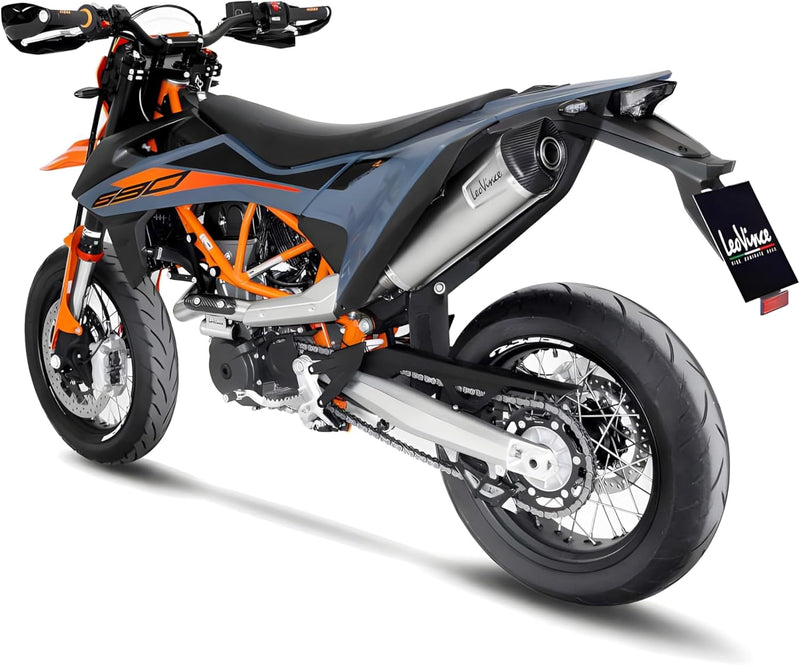 Auspuffanlage LeoVince Komplettanlage SBK LV ONE EVO, Edelstahl, Carbon Kappe, 1/1 für KTM 690 SMC R