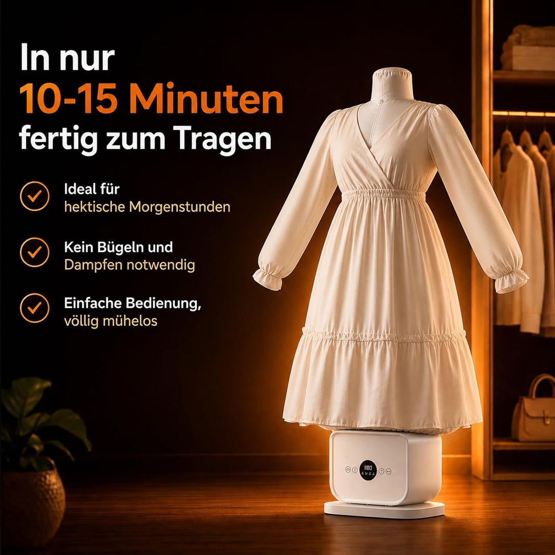 Automatischer Bügelautomat, Tragbar Hemd Bügelmaschine – ausgestattet mit Heisslufttechnik und Timer