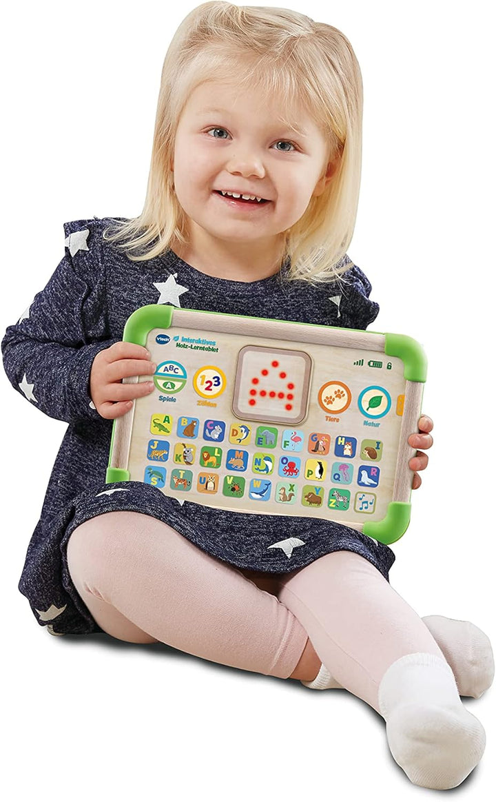 VTech Baby Interaktives Lerntablet – Umweltfreundliches Kindertablet aus FSC®-zertifiziertem Holz –