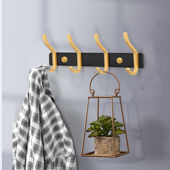 Garderobenhaken Edelstahl, Hakenleiste Kleiderhaken Wand mit 4 Haken, Garderobe Garderobenleiste Wan