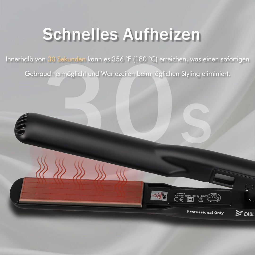 EAGLE FORTRESS Professionelles 2-in-1 Glätteisen mit Keramikplatten | Professionelles Styling-Tool,