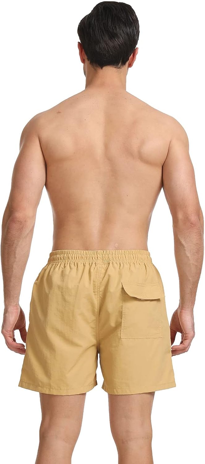 JustSun Badehose Herren Schnelltrocknend Boardshorts mit Mesh-Futter und Verstellbarem Tunnelzug S K