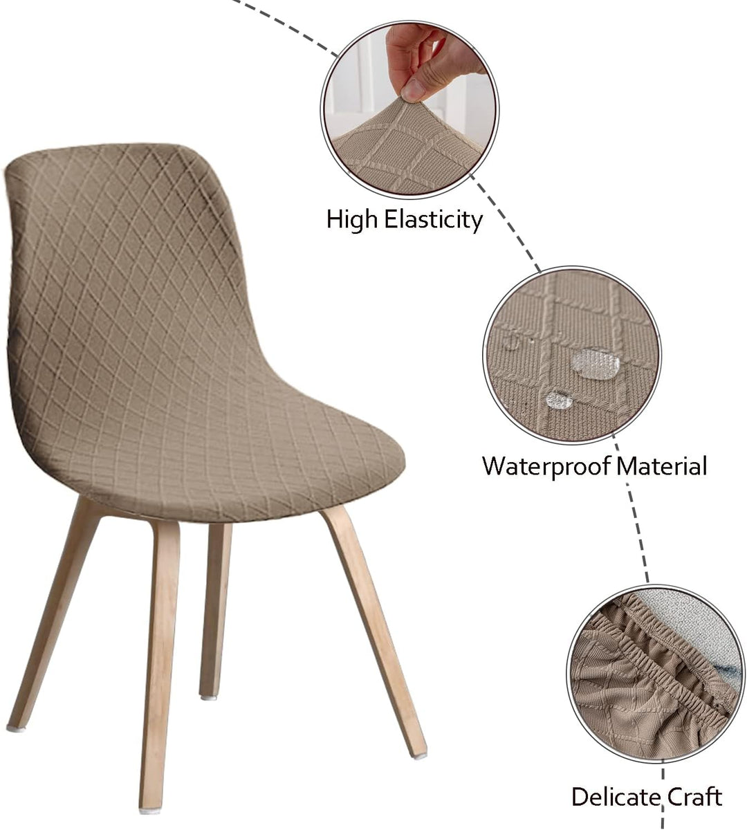 JUNZHE Muschelstuhlhussen Retro-Stuhlhussen Stretch-Spandex-Druck, Lounge-Eckstuhlschutz für Esszimm