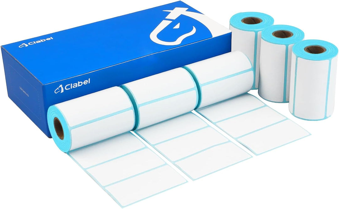 CLABEL 6 Rollen 2"*1" Weisse Etikettenband für 221B 220B 230B 320B Etikettendrucker Selbstklebend Th