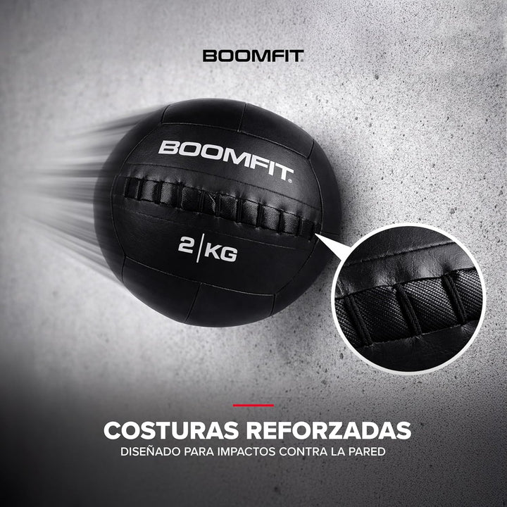 BOOMFIT Unisex-Erwachsene Wall Ball 2Kg Wandball, Black, One Size