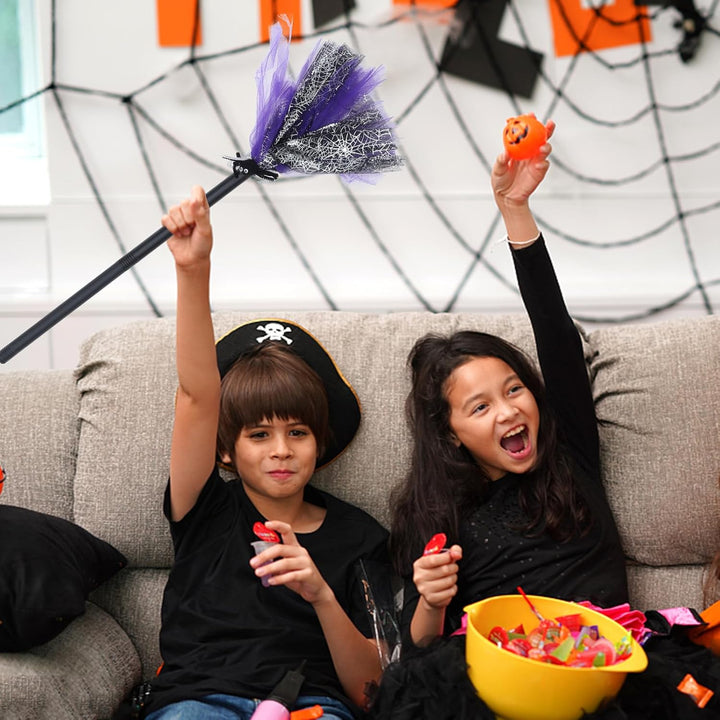 FOMIYES Kinderbesen Halloween Hexenbesen Hexenbesen Kinder Reisigbesen (Violett), Violett