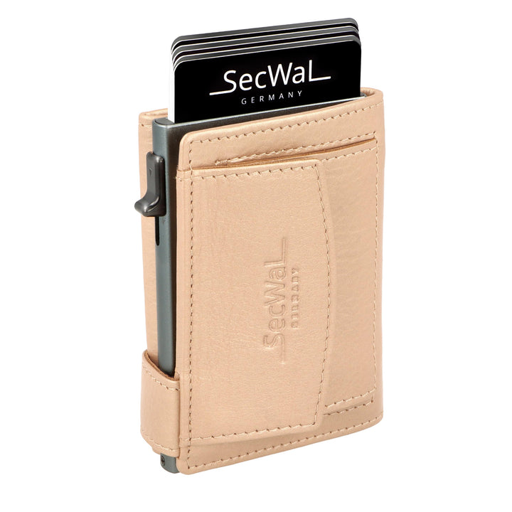 SecWal Kartenetui mit Münzfach Druckknopf inkl. Geschenkbox - Made in Germany - Echtleder Mini Geldb