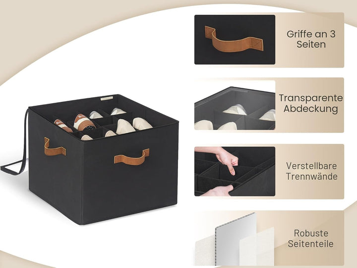 StorageWorks Schuh Organizer für Schrank, Schuhaufbewahrungsbox platzsparend für bis zu 16 Paar, Sch