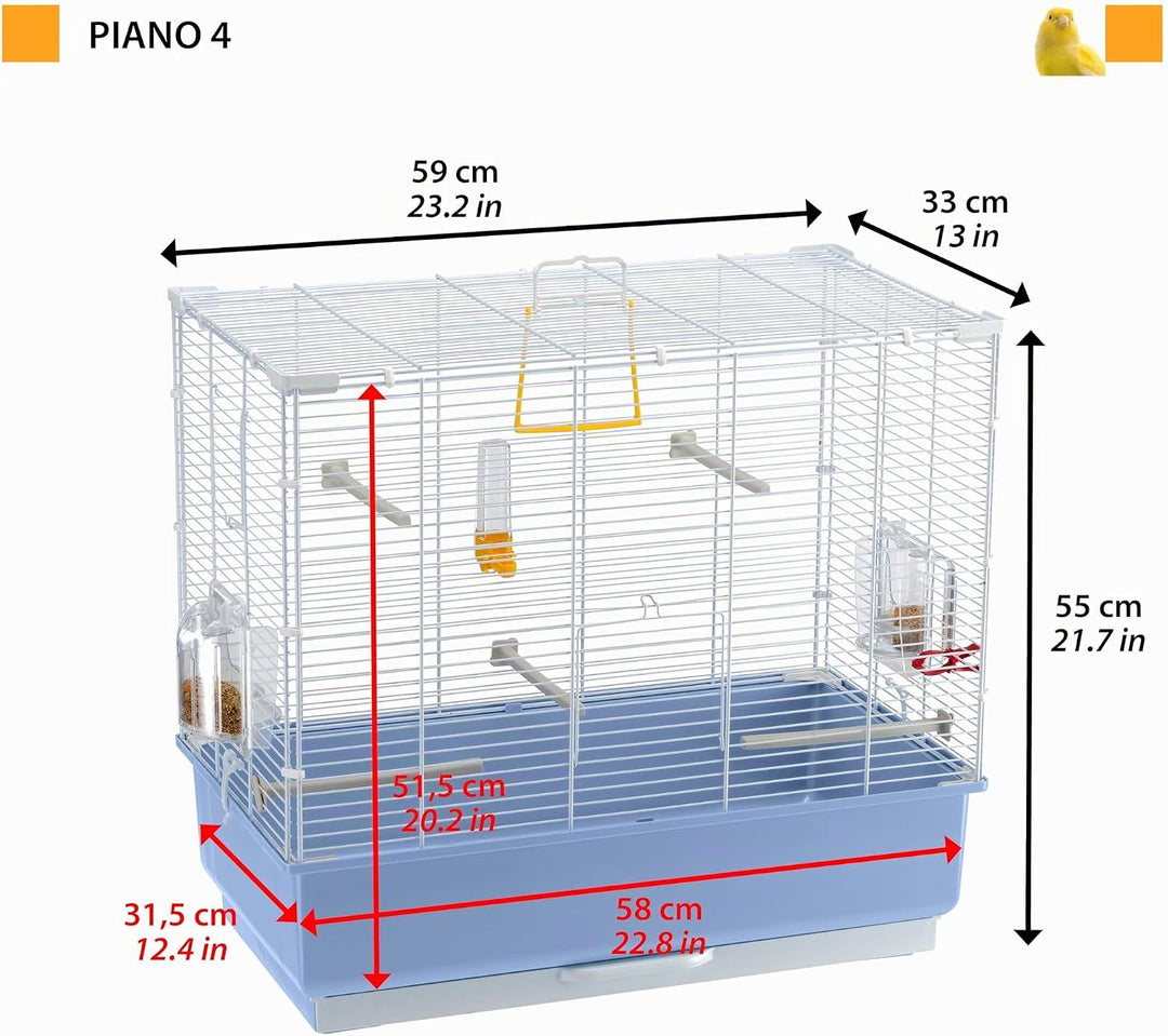 Ferplast Vogelkäfig Wellensittich Käfig Exotenkäfig, inkl. Vogelspielzeug, Vogel-Futternapf, Vogel-S