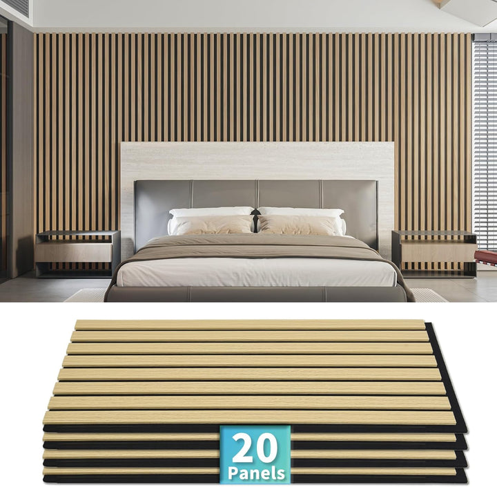 Art3d 20 Stück Akustikpaneele Eiche 3D Wand | Schalldämmend & Schallabsorber | Holzfurnier mit Filzr