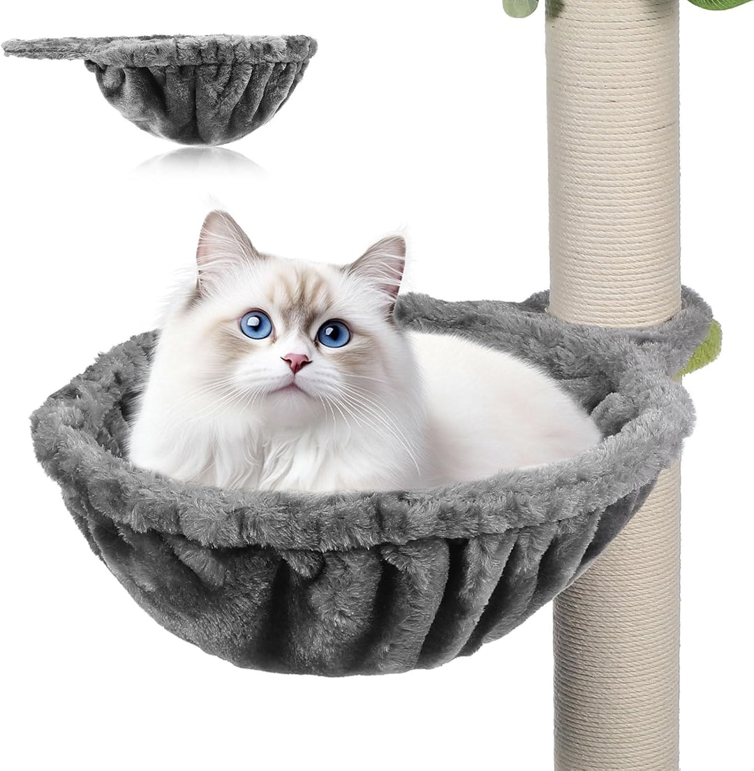 TOYANDONA Hängemattenaufsatz für Katzenkratzbäume – 41 cm Verstärkter Eisenrahmen, Katzennestkorb –