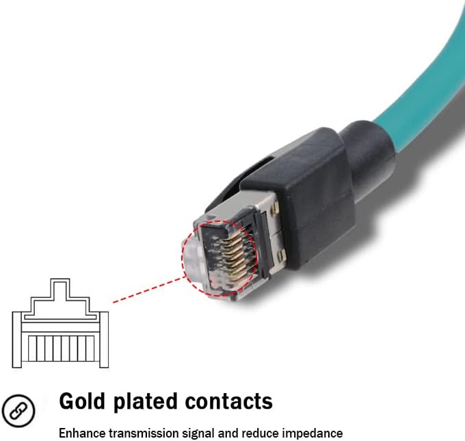 Eonvic M12 X-Code Ethernet TAIYO High-Flex Cognex Kamera Netzwerkkabel Black 5M, Black 5M