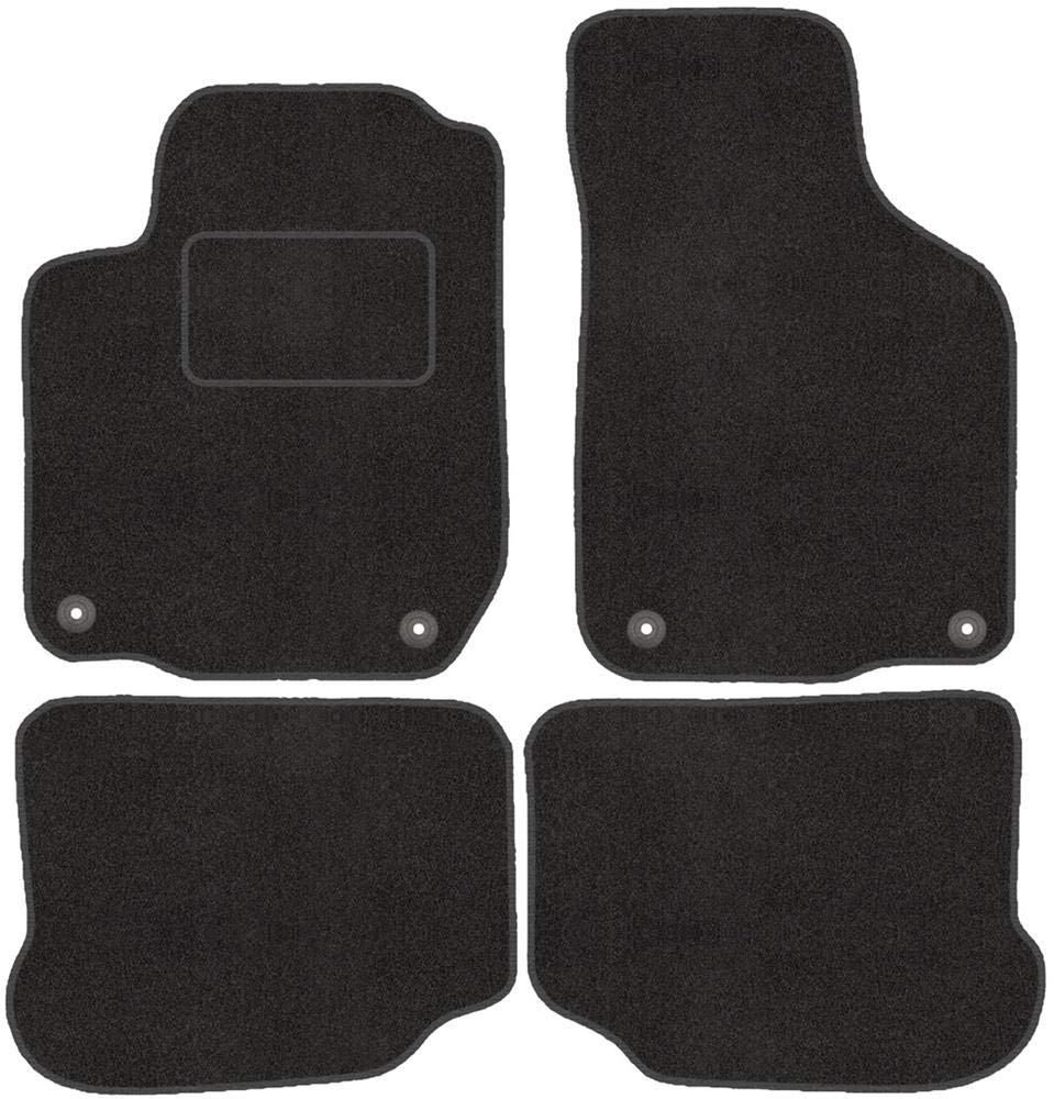 Fussmatten mit Clips 4er Set für VW New Beetle 1997-2010 Velours Automatten Vorne, Hinten + Clips, V