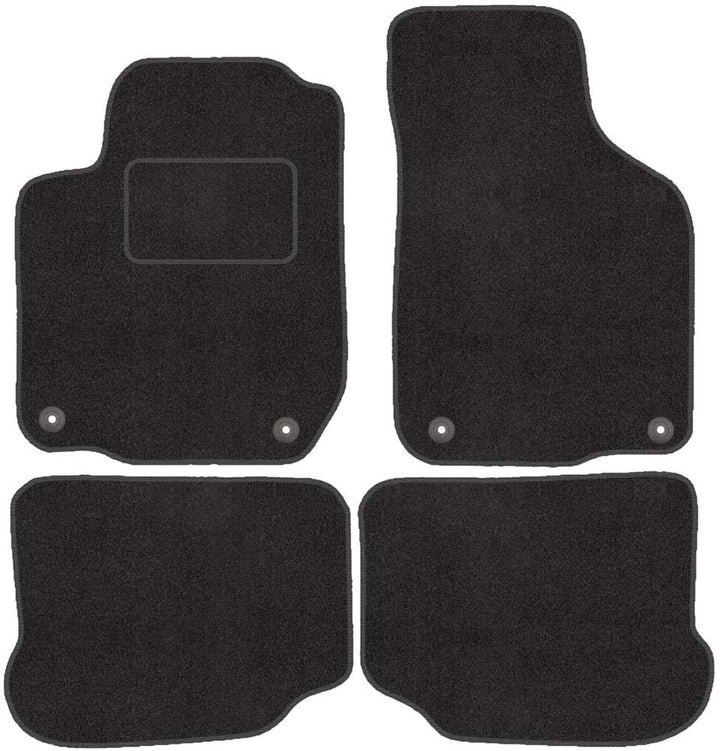 Fussmatten mit Clips 4er Set für VW New Beetle 1997-2010 Velours Automatten Vorne, Hinten + Clips, V