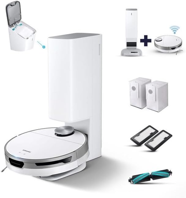 Samsung Jet Bot+ VR30T85513W/WA Saugroboter, 5 W Saugleistung, 0,3 ℓ, Clean Station, LIDAR Sensor, S