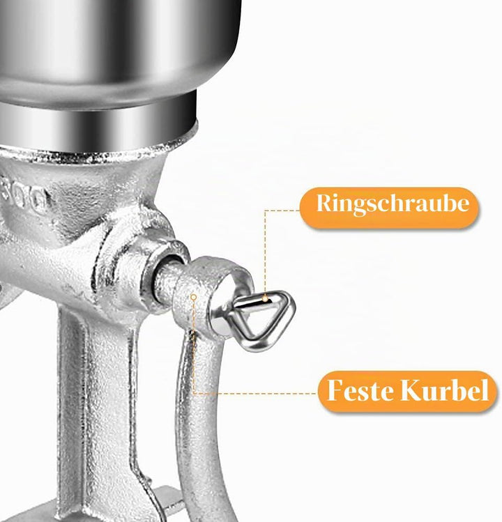 Manuelle Getreidemühle, Verstellbare Klemmmühle aus Edelstahl für Mais, Kaffeebohnen, Weizen, Nuss,