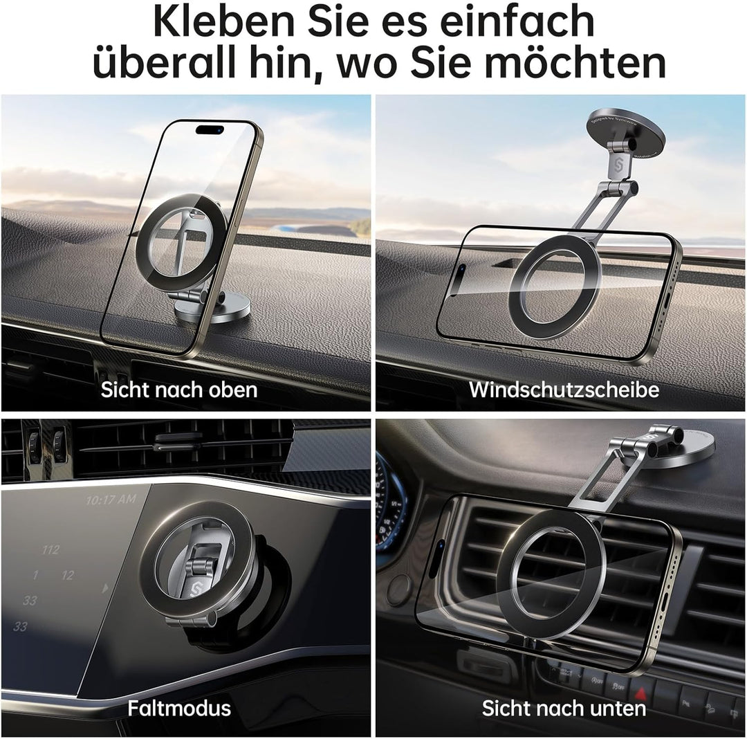 SYNCWIRE Handyhalterung Auto für MagSafe Autohalterung [Flexible DREI Achsen] Ganzmetall Magnetische
