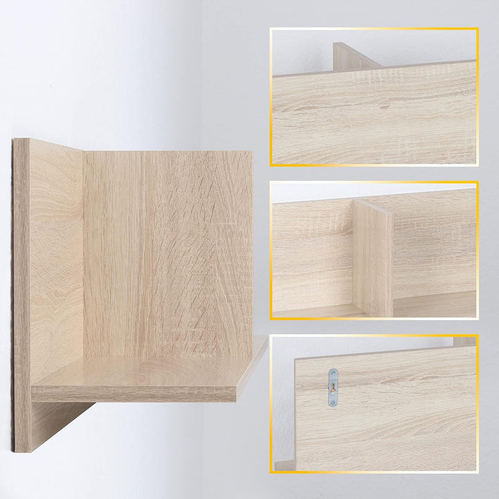 RICOO Wandregal 70 x 30 x 22 Braun Sonoma Eiche, Spanplatte aus Holz, Hängereral WM013-ES, Regal Wan