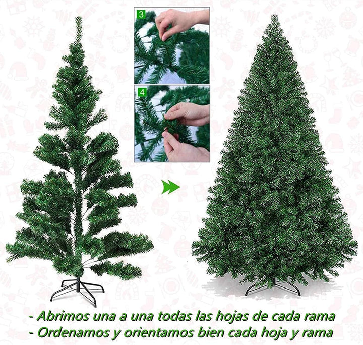 SOLAGUA NAVIDAD Künstlicher Weihnachtsbaum mit extra gefüllten Lamettablättern, 150–300cm Tanne mit