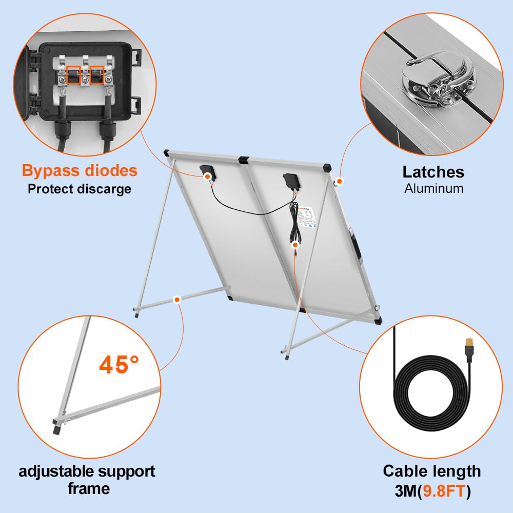 DOKIO 2 Sätze Solarkoffer 160W Monokristalline Solarpanel Faltbar 320W Kit, 2