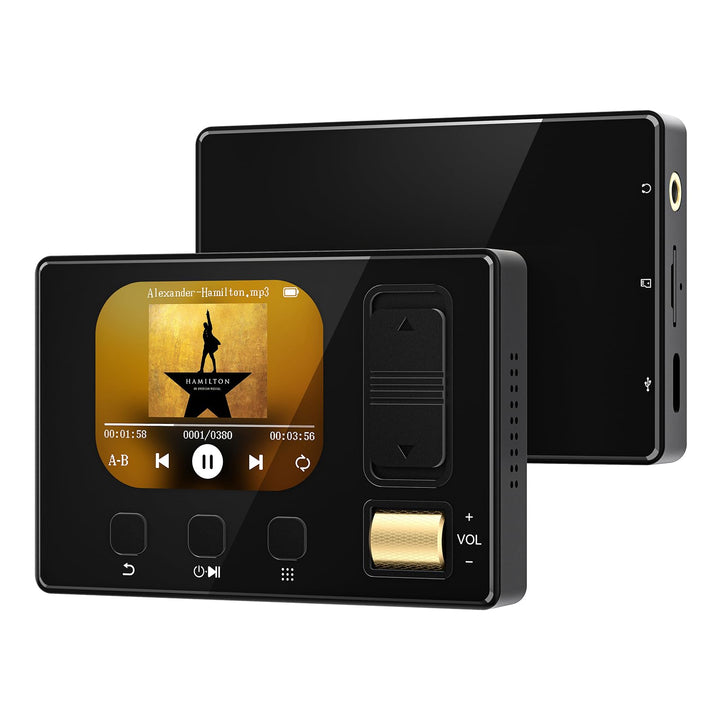 MP3 Player mit Bluetooth 5.3, Diofox HiFi Sound MP3 Player mit Lautsprecher, 32GB Storage, 6 Musikst