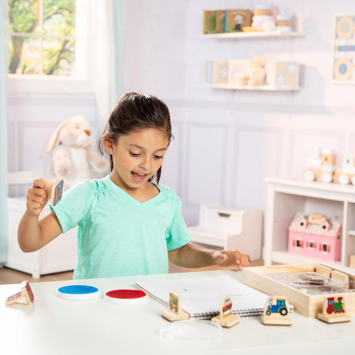 Melissa & Doug My First Wooden Stamp Set - Vehicles | Arts & Crafts | Stamp Sets & Stencils | 4+ | G