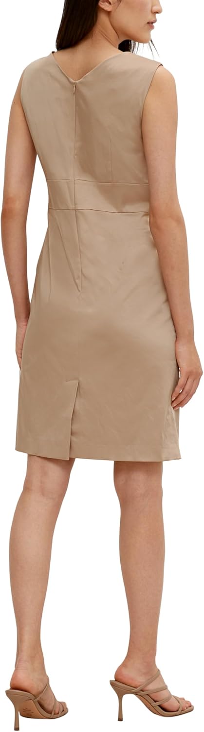 comma Damen Kleid mit Pintucks Brown 40