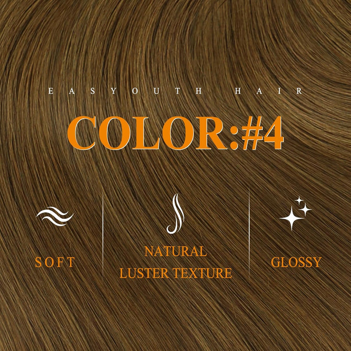 Easyouth Tape in Extension Echthaar Braun Skin Weft Tape on Haar Farbe Mittelbraun 30 cm 30g Echthaa