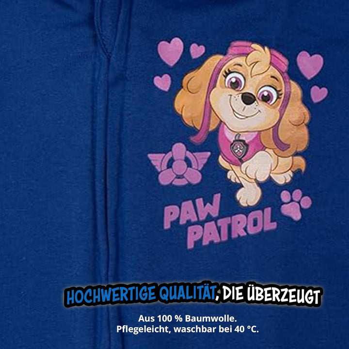 United Labels Paw Patrol Sweatjacke mit Kapuze für Mädchen, Blau, Kapuzenpullover mit Reissverschlus