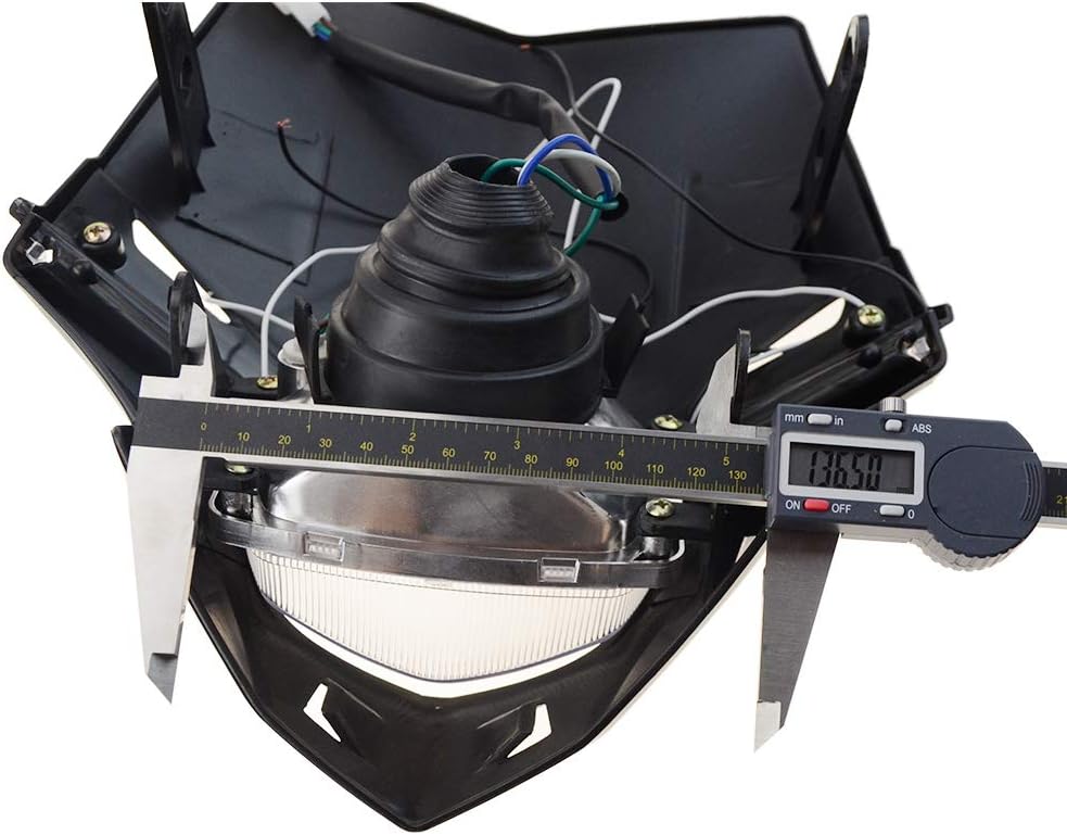 GOOFIT Grün H4 12V 35W Scheinwerfer Mini Blinkerleuchten Lichtmaske mit Front Verkleidung Ersatz für