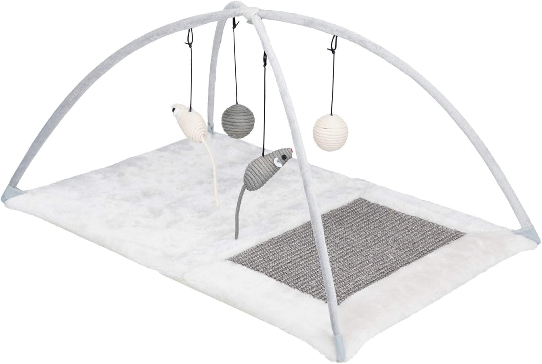Trixie Katzenspielmatte mit Spielzeug und Sisal-Kratzfläche, Grau (43114), Norme, Grau