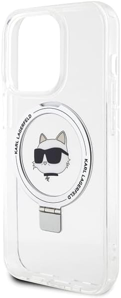 KARL LAGERFELD KLHMP15XHMRSCHH Hülle für iPhone 15 Pro Max 6.7" Weiss hardcase Ring Stand Choupette