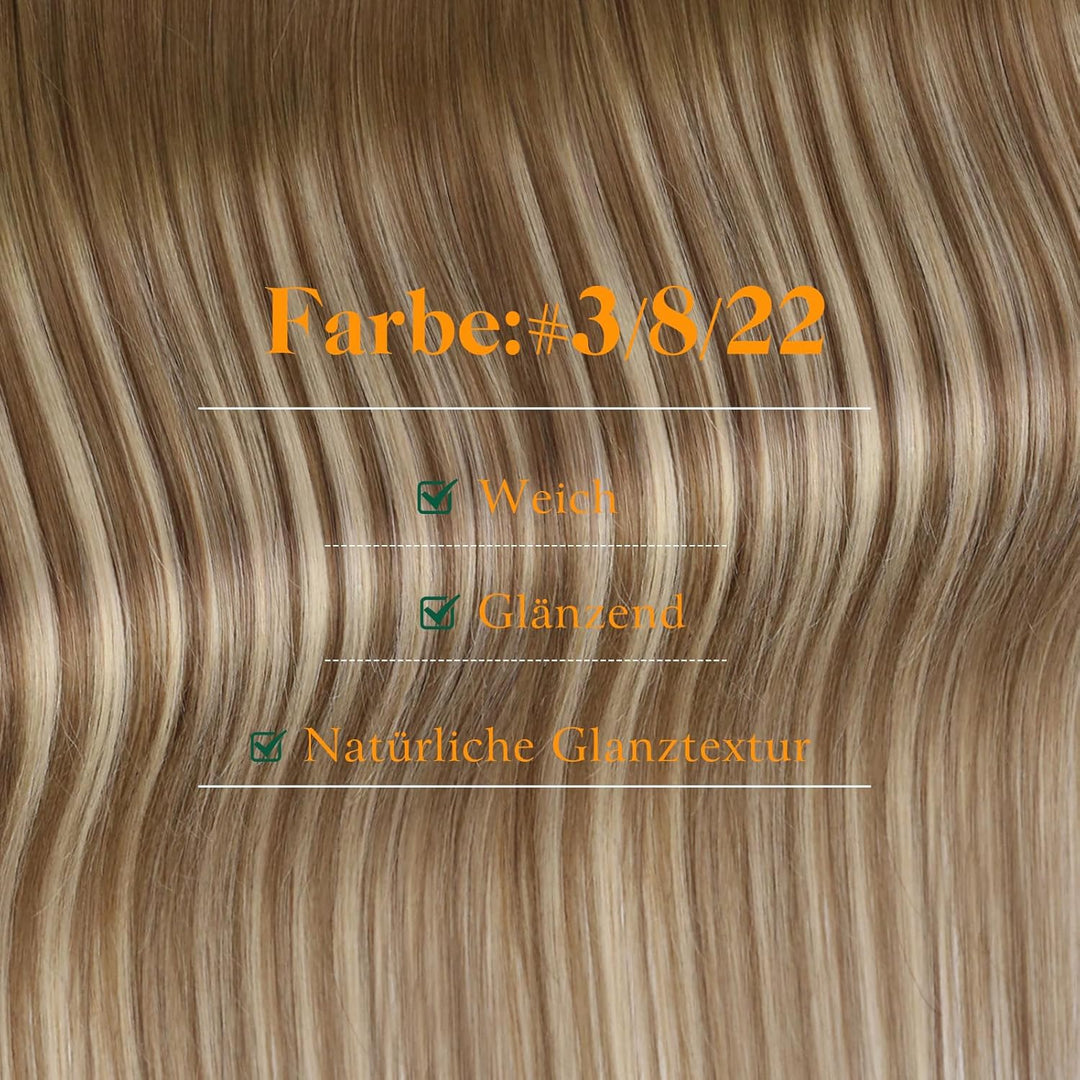 Easyouth Tape in Extensions Echthaar Braun Tape in Haarverlangerung Remy Tape Extension Echthaar Bal